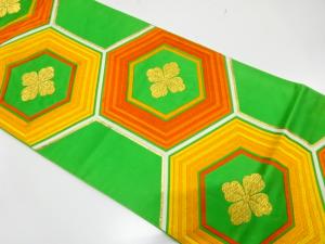 アンティーク　花亀甲模様織り出し袋帯（材料）